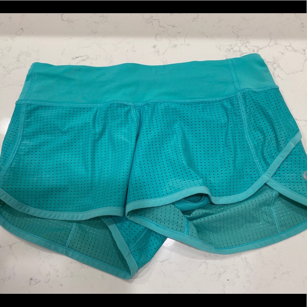 Teal lululemon shorts 4